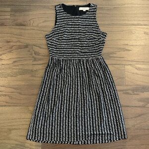 LOFT Petite Black and White Knit Dress - Size XSP